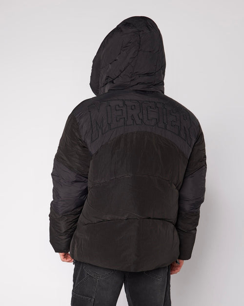 Black Contrast Peak Puffer Jacket