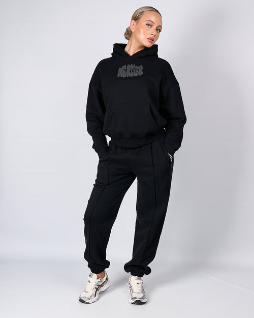 Womens Black Charcoal Bubble Jogger