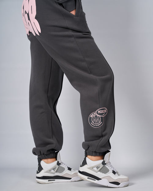 Womens Slate Pink Bubble Joggers