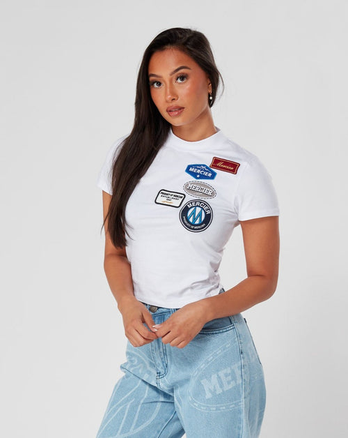 Camiseta ajustada OG Badge blanca para mujer