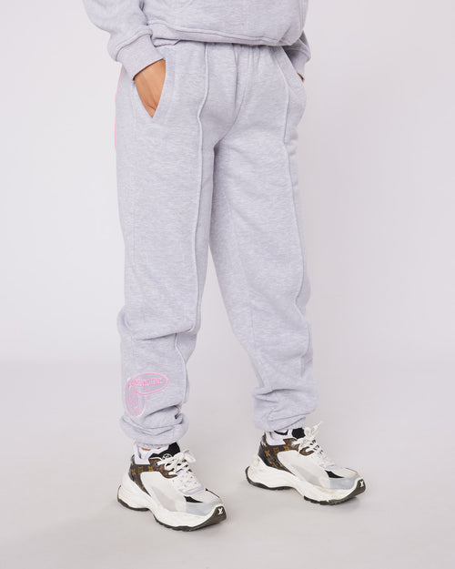 Womens Grey Pink Bubble Jogger