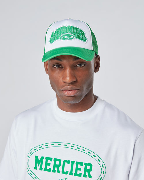 Green White Court Foam Trucker