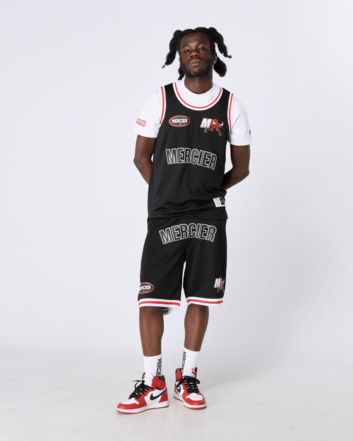 Black Red Crawford Basketball Shorts