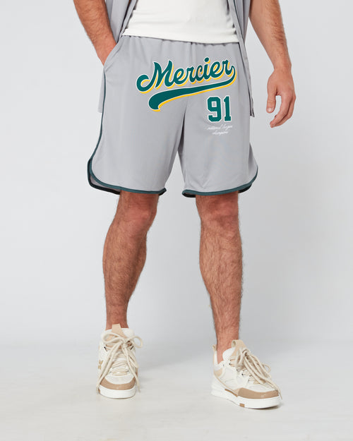 Short de baseball gris vert Emerson