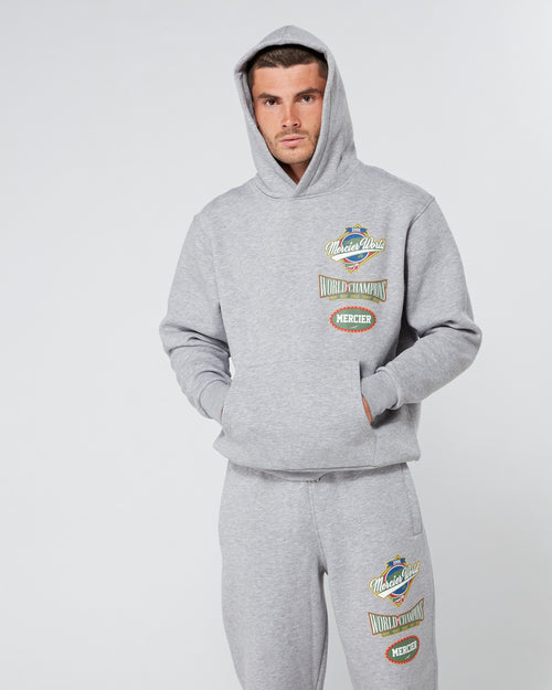 Grey Marl Mercier World Hoodie