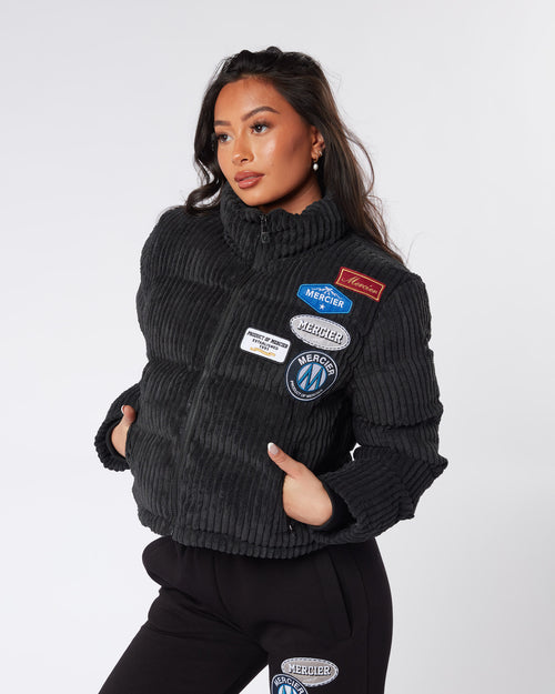 Womens Cord Black OG Badge Jacket