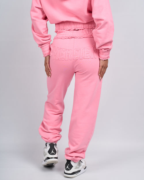 Women's Pink Distressed Joggers