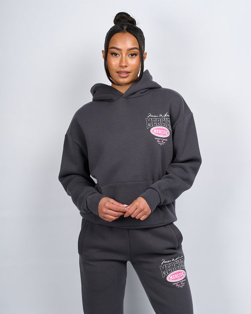 Womens Charcoal Pink Multi Tour Hoodie