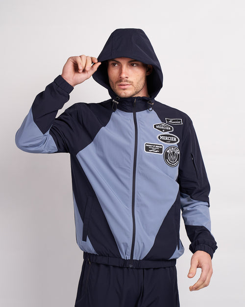 Navy Placid Blå Mono-skilt Panell Windbreaker