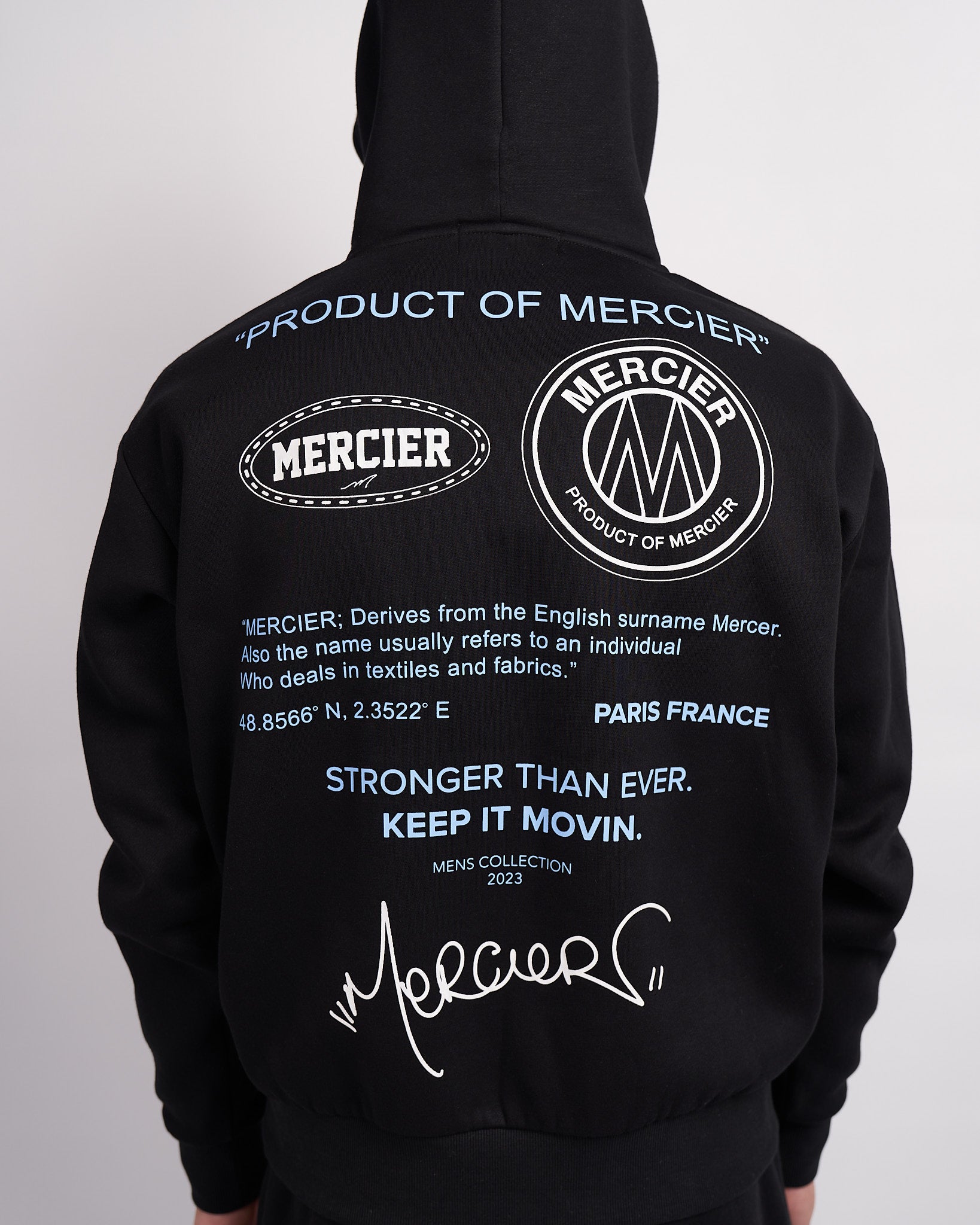 Black Placid Blue Caruso Hoodie MERCIER