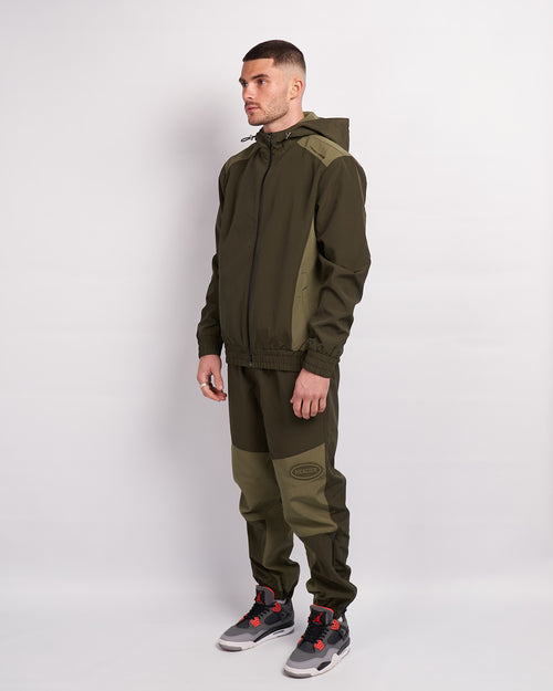 Khaki Utility Panelled Windbreaker