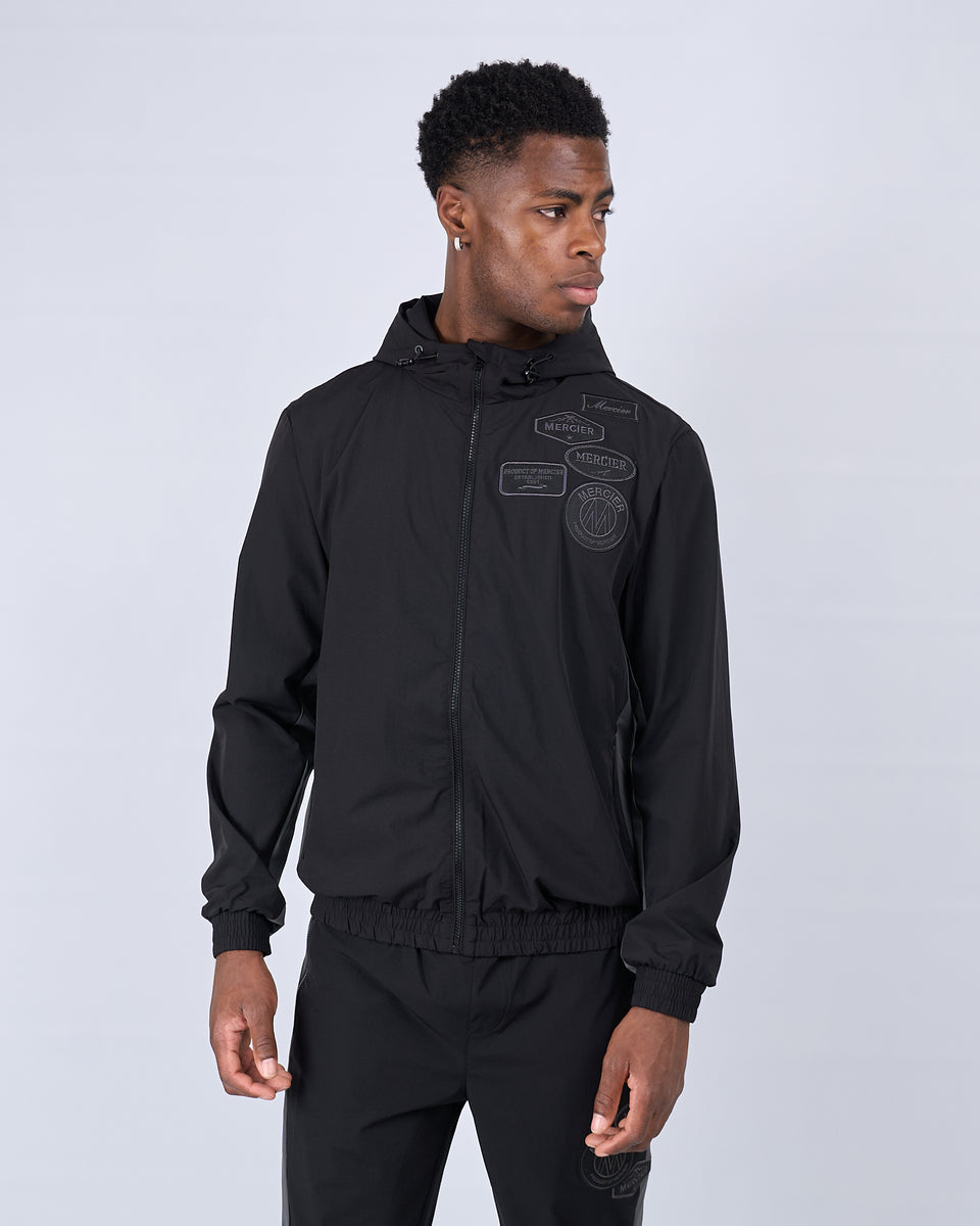 Black Charcoal Contrast Mercier Badge Windbreaker – MERCIER