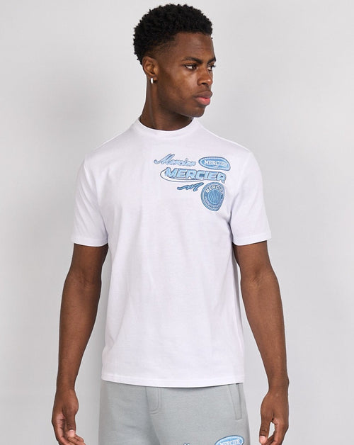 Tshirt blanc bleu Mercier Racer