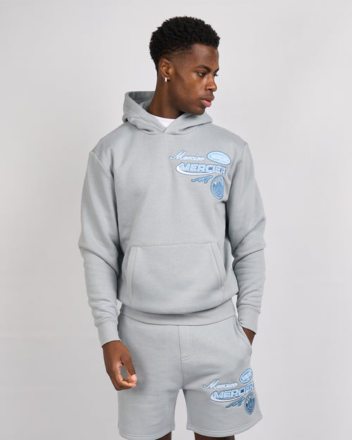 Sweat à capuche bleu fumée Mercier Racer