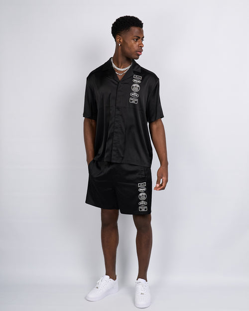 Black 2.0 Badge Resort Shorts