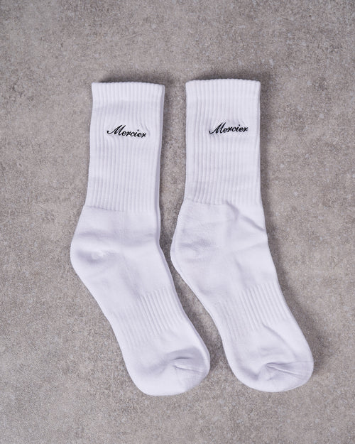 Lot de 2 paires de chaussettes blanches Signature Mercier