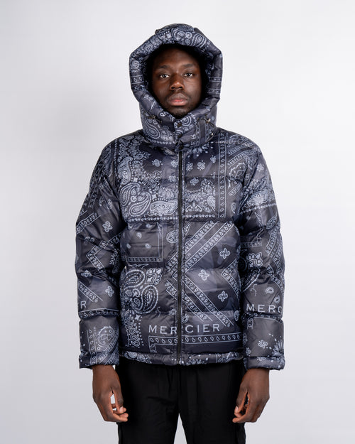 Schwarze graue Paisley Mercier Jacke