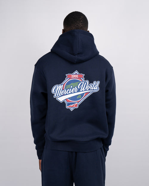 Navy Mercier World Hoodie.