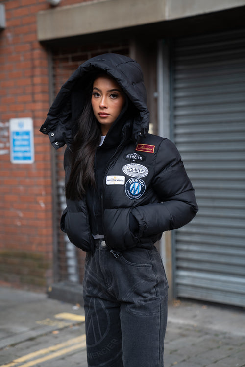 Womens Black OG Cropped Puffer Jacket