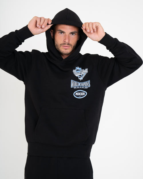 Sweat à capuche noir Sky Mercier World