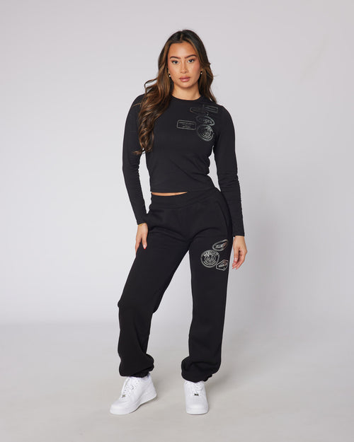 Womens Metallic OG Badge Joggers