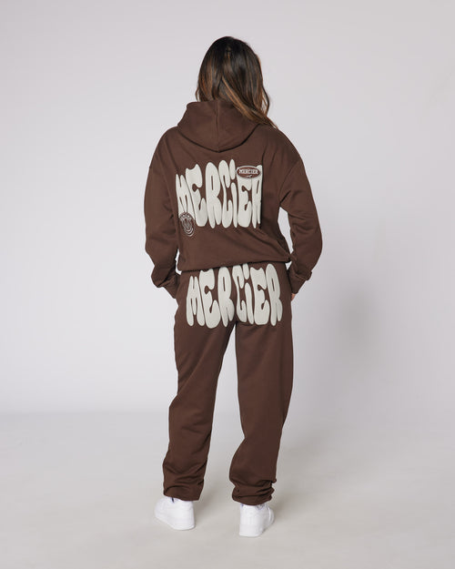 Women's Chocolate Beige Bubble Hoodie