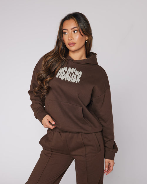 Women's Chocolate Beige Bubble Hoodie