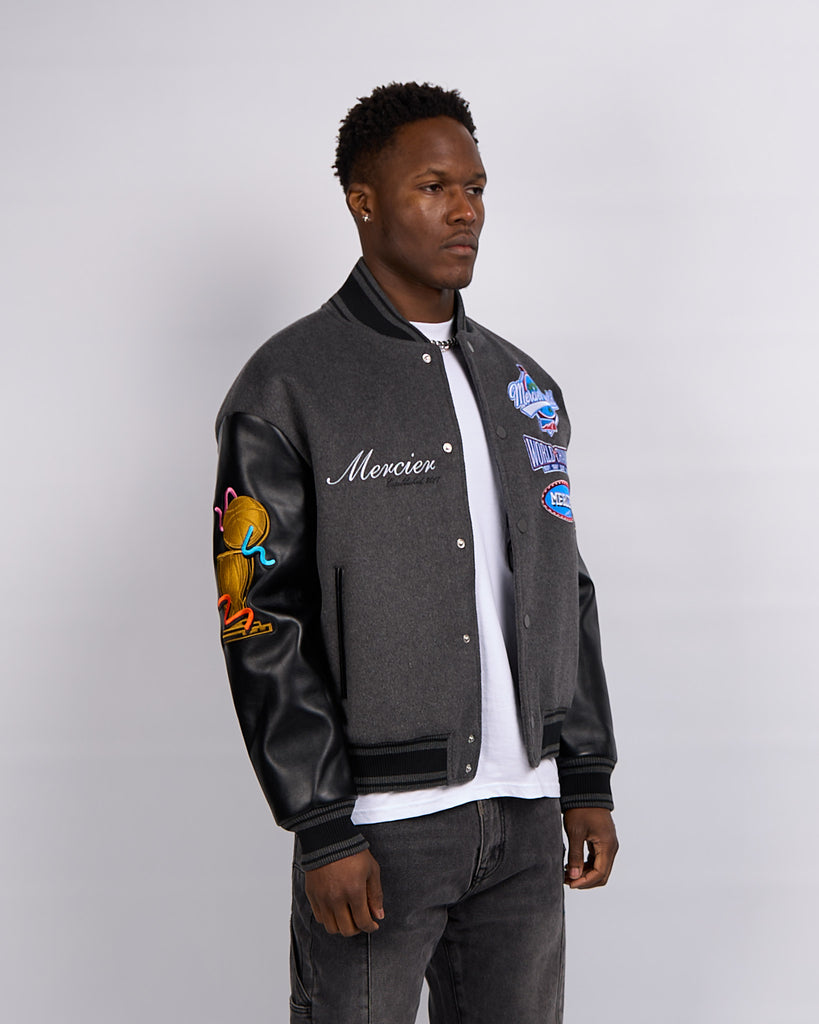 Black Steel Mercier Rodman Varsity Jacket – MERCIER