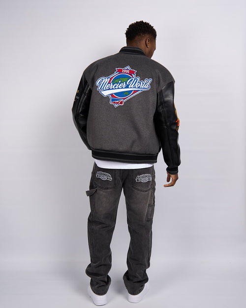 Giacca in acciaio nero Rodman Varsity