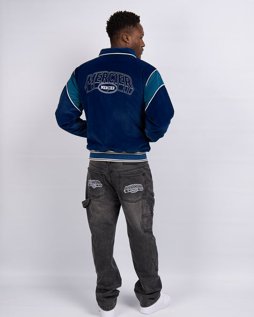 Navy Mercier Court Velour Track Top