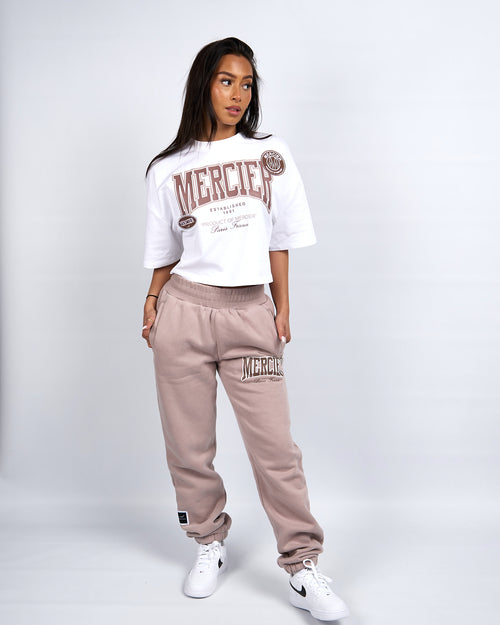 Womens White Kansas Cropped Tshirt