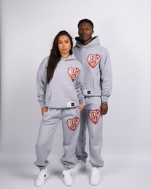 Grey Marl Mercier Heart Hoodie