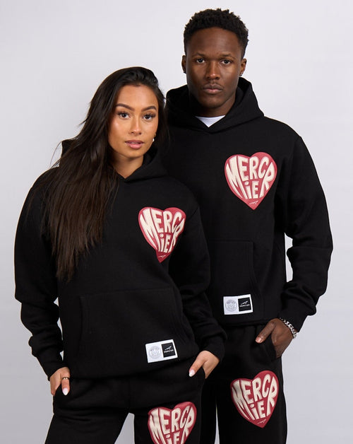 Black Mercier Heart Sudadera con capucha