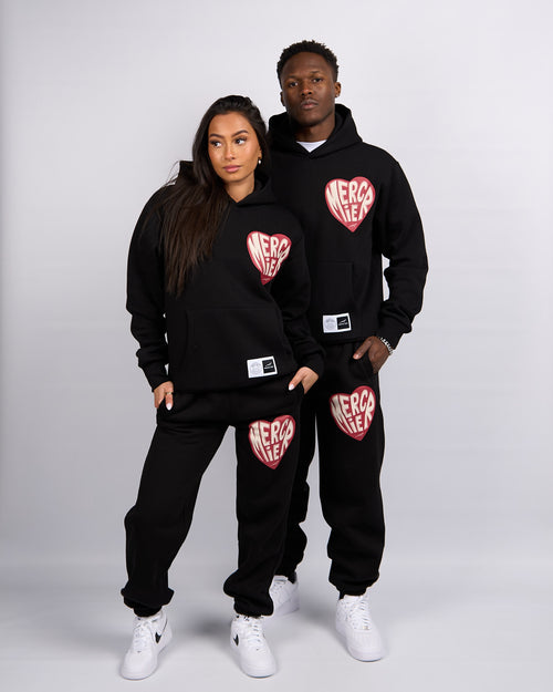 Black Mercier Heart Joggers