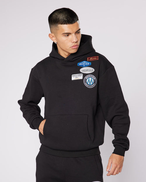 Black Relaxed OG Badge Hoodie