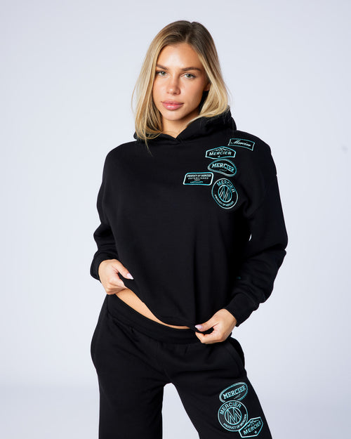Womens Black Tiffany OG Badge Hoodie