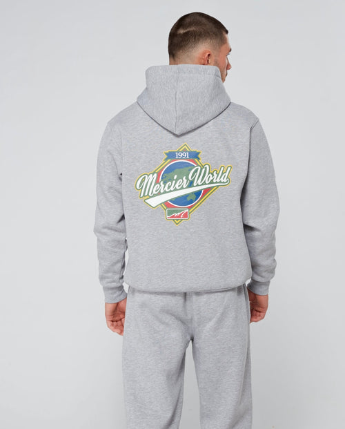 Grijze merger wereld hoodie