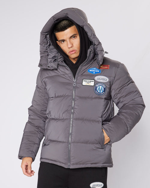 Grey OG Badge Puffer Jacket