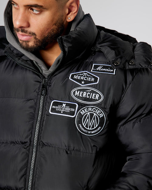 Black Mono Badge Puffer