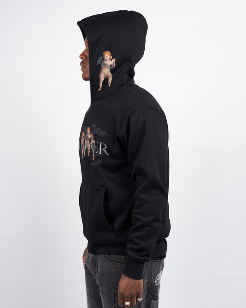 Schwarzer Angelo Entspannter Hoodie